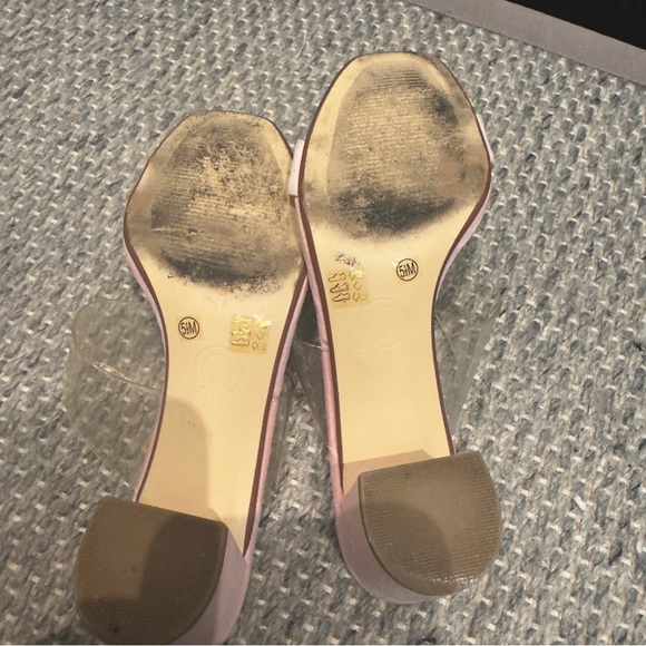 Chinese Laundry Pink / Clear Block Heel Size 5 - Picture 3 of 3